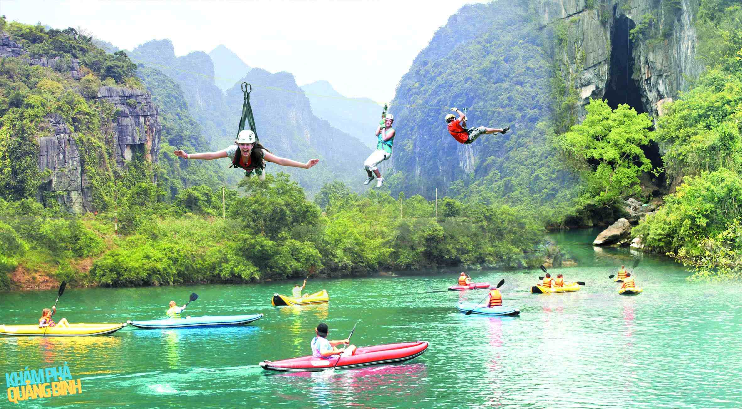 Trải nghiệm đu zipline trên Sông Chày Hang Tối 